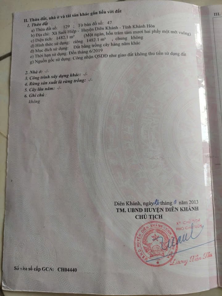 Đất nền 3200m² tại Suối Hiệp, Diên Khánh chỉ 3.5 tỷ - Vị trí đắc địa, đầu tư sinh lời!