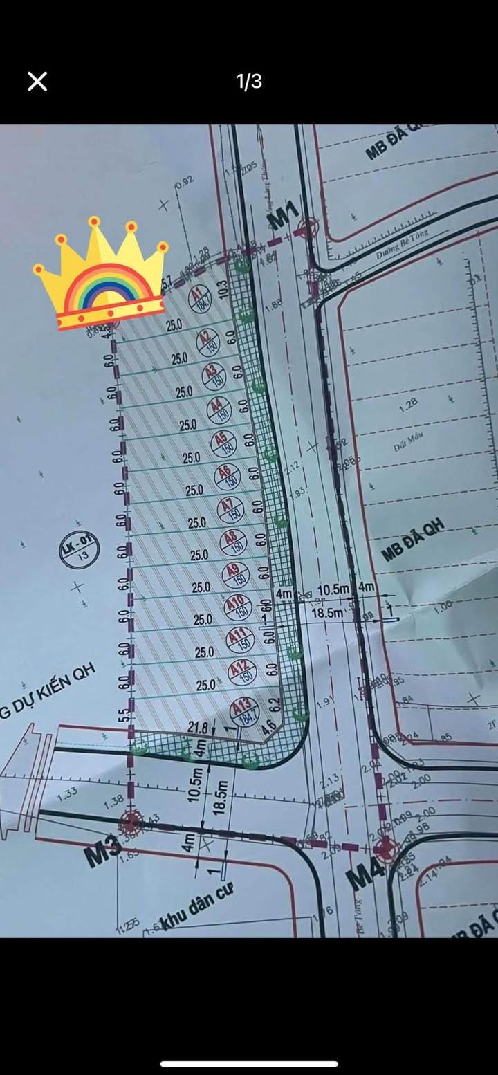 Đất nền Thôn Đồng Lòng, Hoằng Tân 185m² giá 1.139 tỷ - Tiềm năng sinh lời cao!