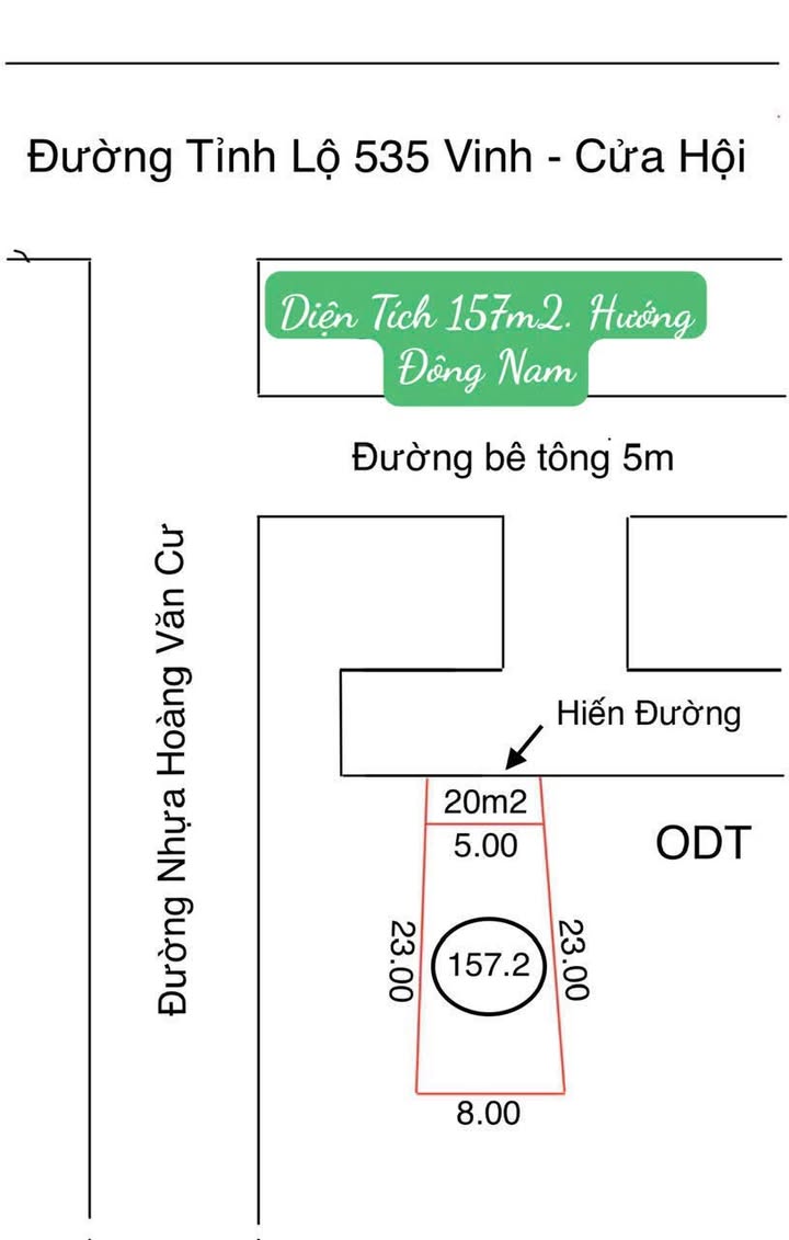 Đất nền Nghi Hoà Cửa Lò 157m² giá 1.1 tỷ - Sẵn sàng đầu tư ngay!