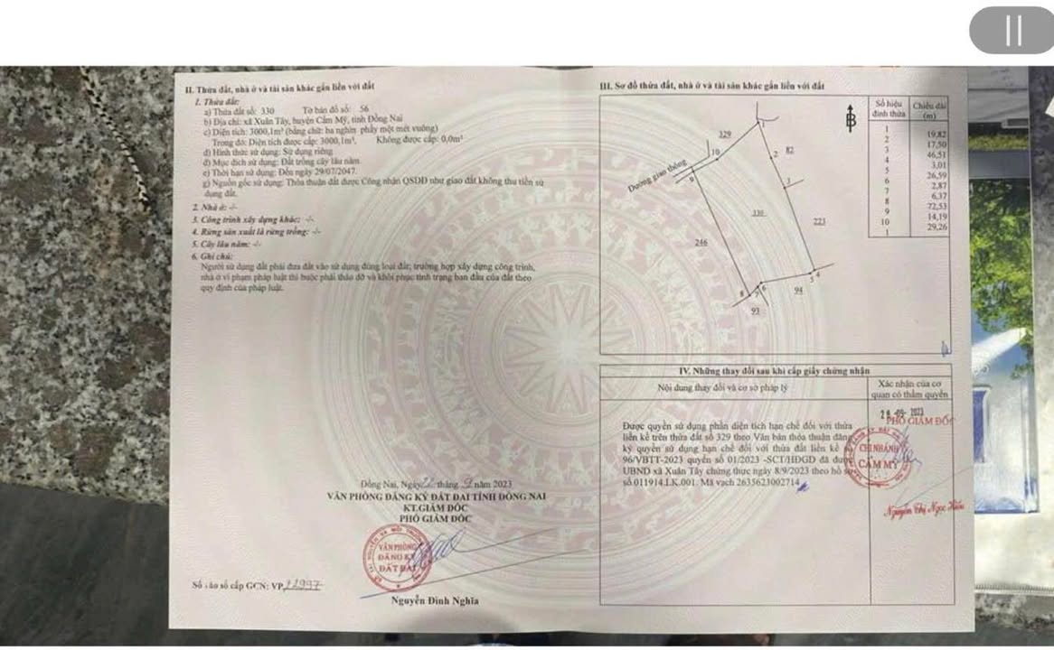 Đất nền 3000m² xã Xuân Tây, huyện Cẩm Mỹ - Giá chỉ 1.1 tỷ, cơ hội đầu tư hấp dẫn!