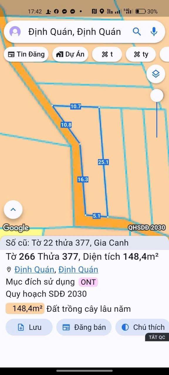 Đất nền 125m² giá chỉ 269 triệu - Đầu tư sinh lời tại Định Quán!