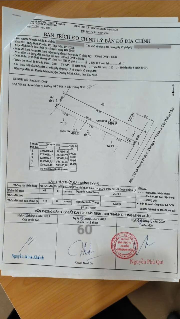 Đất nền Phước Ninh, Gò Dầu 1500m² giá 115 triệu - Đầu tư sinh lời ngay!