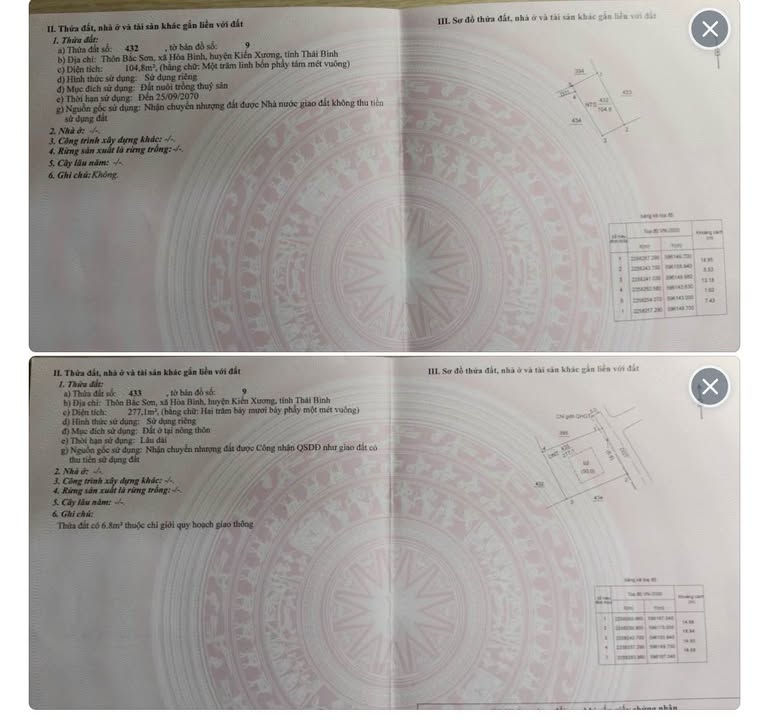 Đất nền Hòa Bình, Kiến Xương 400m² giá chỉ 1 tỷ - Mặt tiền rộng, dễ chia lô!