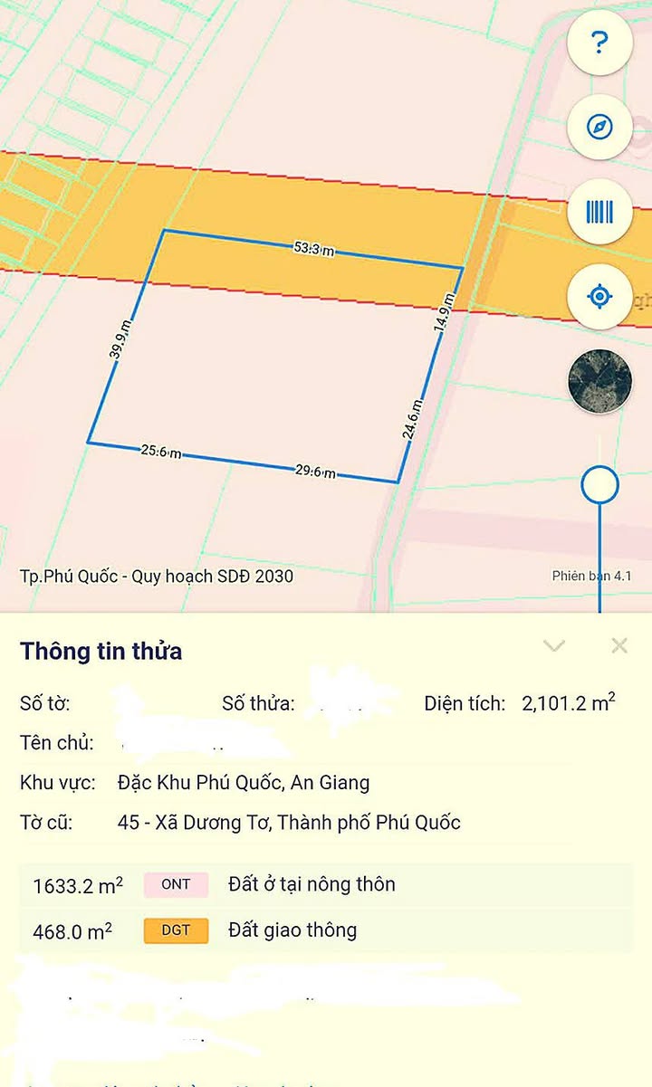 Đất Phú Quốc 2100m² giá thỏa thuận - Sổ hồng riêng, mặt tiền 39m