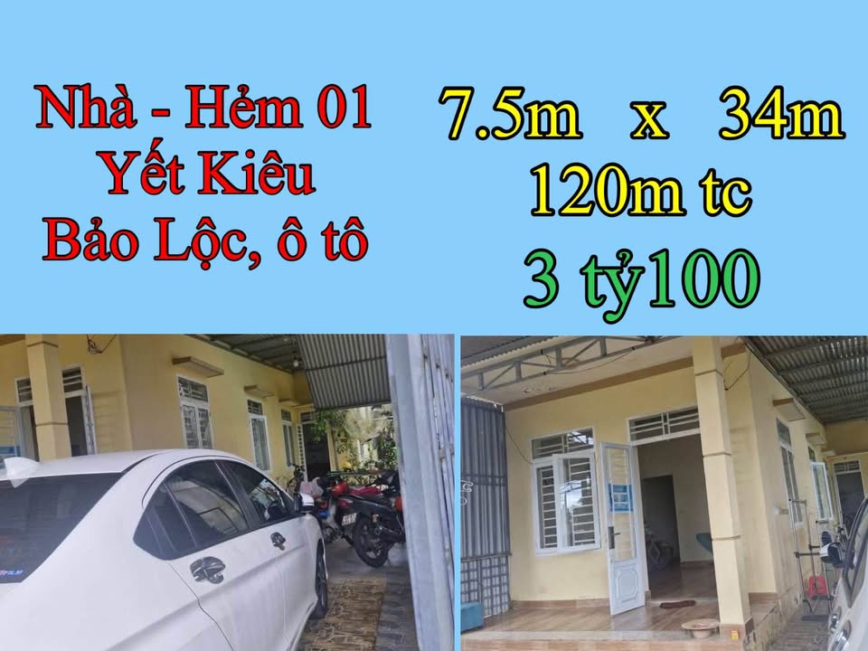 Nhà Hẻm 01 Yết Kiêu Bảo Lộc 255m² giá 3.1 tỷ - Trung tâm hai mặt tiền rộng thoáng!