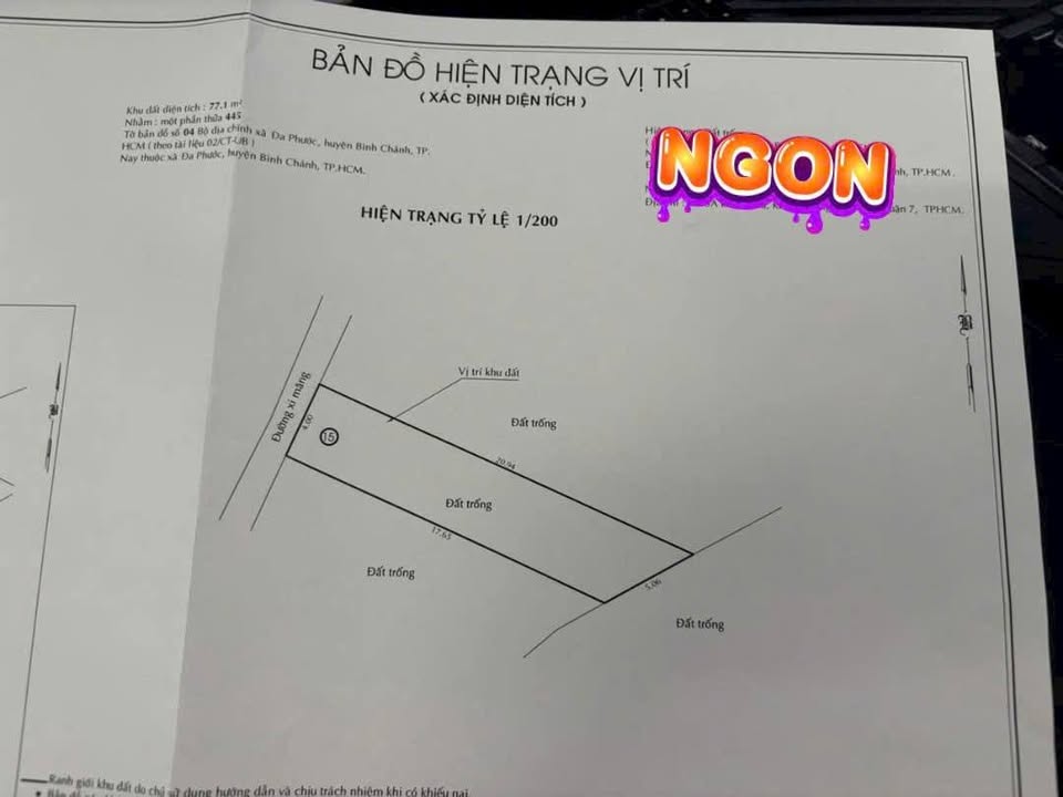 Đất vườn Đa Phước 77,1m² giá 450 triệu - Cơ hội đầu tư không thể bỏ lỡ!