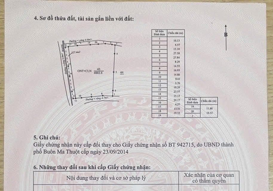 Đất nền Hòa Xuân Buôn Ma Thuột 4800m² giá 3.5 tỷ - Sổ đỏ chính chủ, 3 mặt tiền