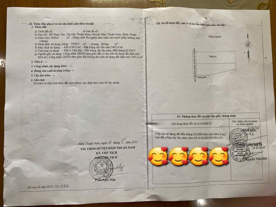 Đất nền 3.560m² tại KP. Nam Tân, TT. Thuận Nam, Bình Thuận giá 1.8 tỷ - Đầu tư sinh lời ngay!