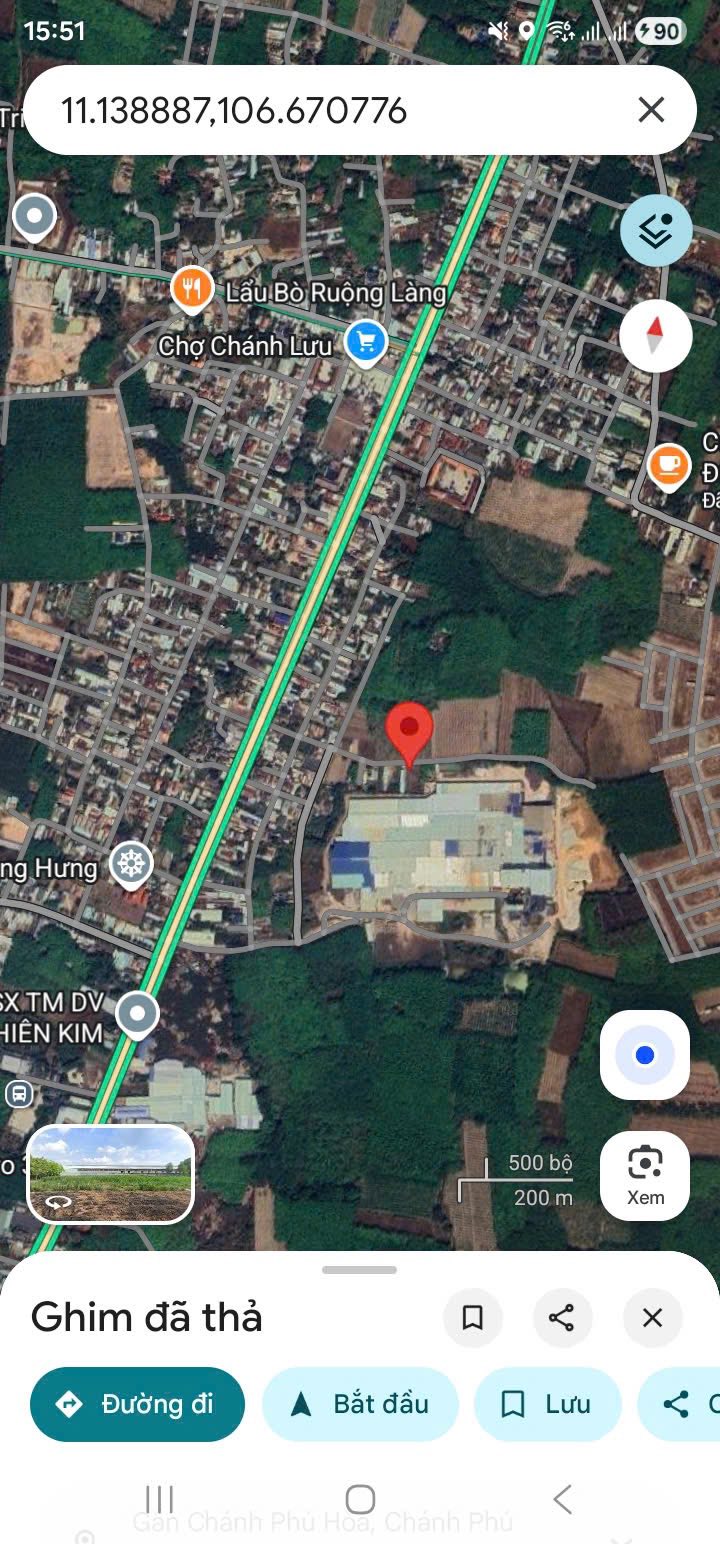 Đất thổ cư Chánh Phú Hòa, Bến Cát 520m² giá 3 tỷ - Cơ hội đầu tư tuyệt vời!