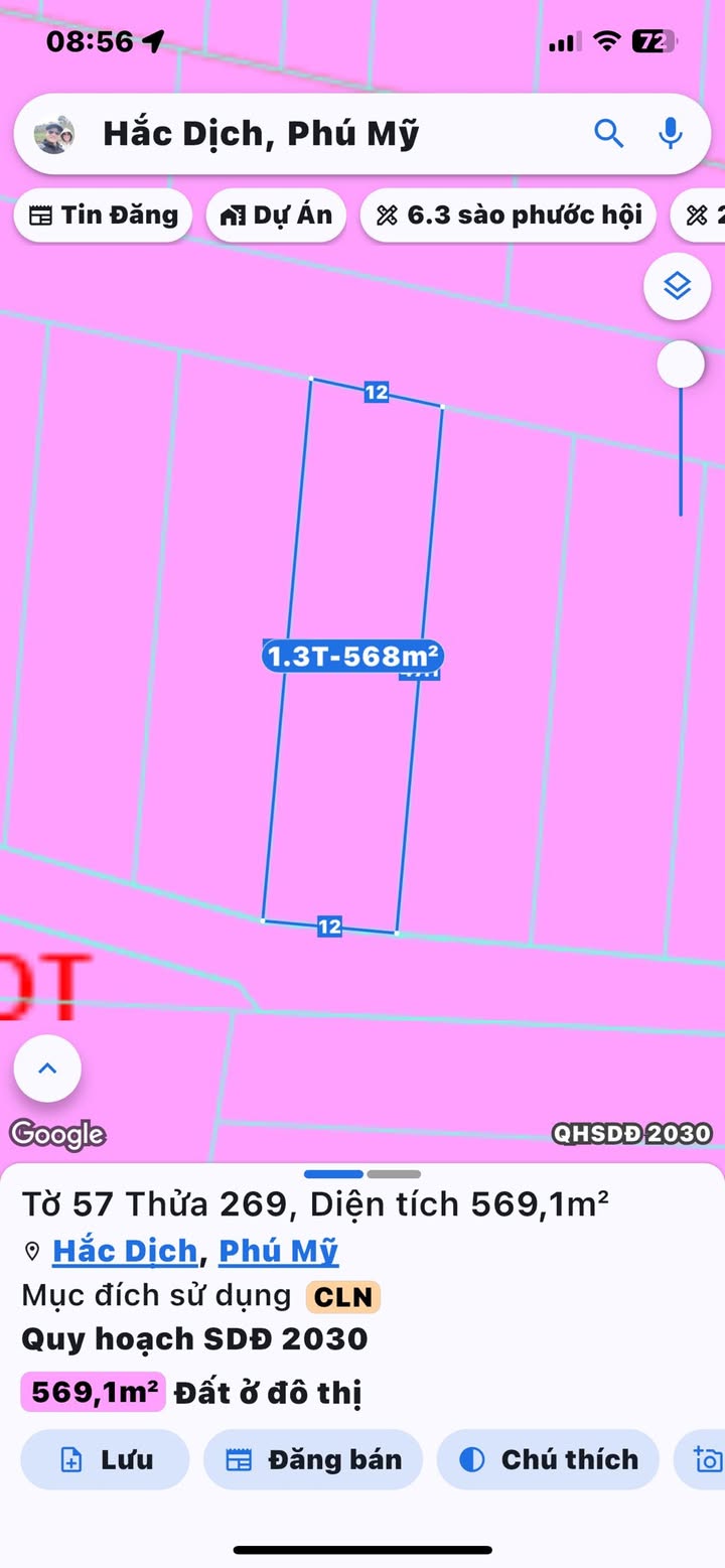 Đất Phú Mỹ Bà Rịa - Vũng Tàu 569m² giá 1.3 tỷ - Đầu tư sinh lời ngay!