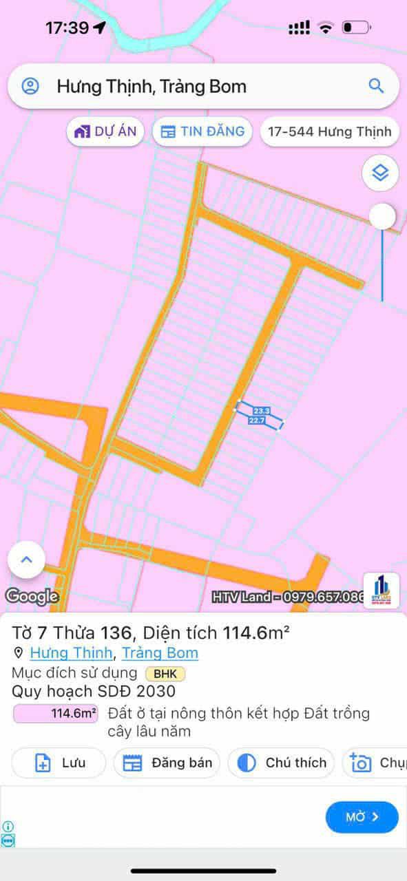 Đất nền ấp Hưng Bình, Trảng Bom 115m² giá chỉ 500 triệu - Sổ hồng riêng chính chủ!