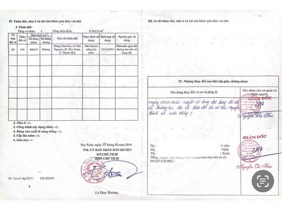 Đất Farm 9000m² tại xã Xuân Hồng, Thọ Xuân - Sẵn sàng đầu tư ngay!