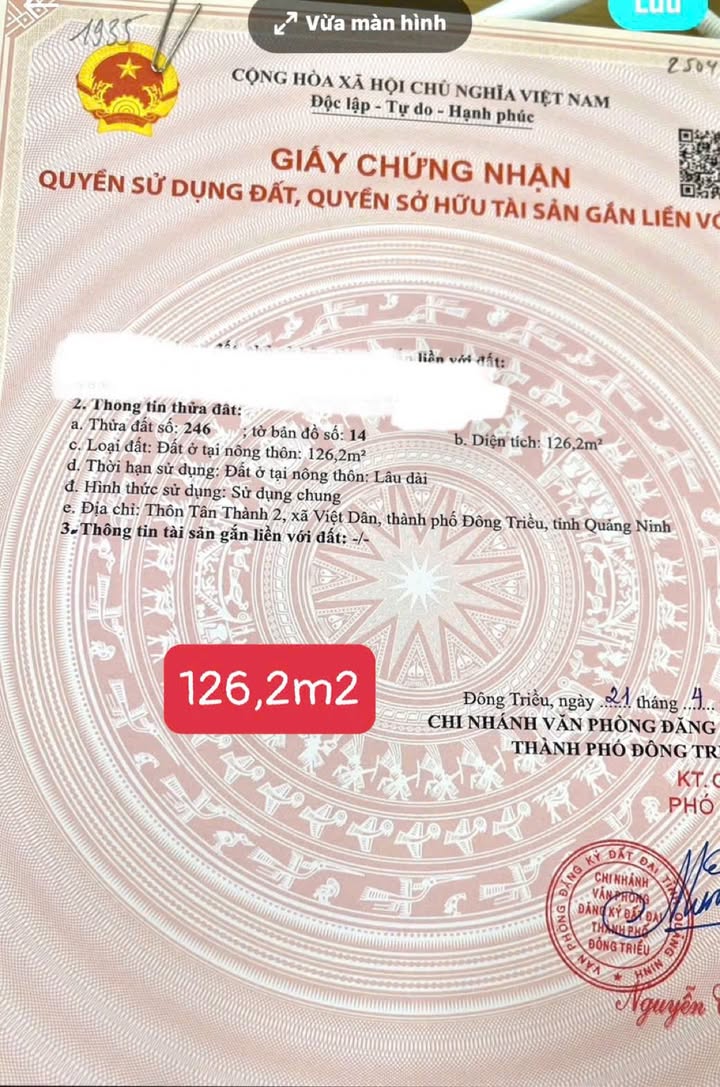 Đất thổ cư Tân Thành 2, An Sinh 126m² chỉ 500 triệu - Đầu tư sinh lời ngay!