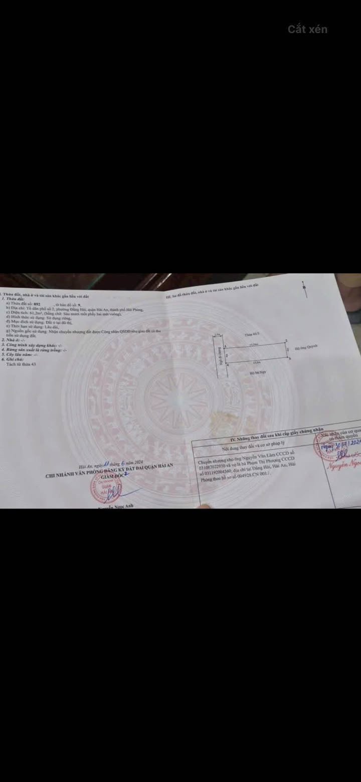 Lô đất 61m² Đằng Hải, Hải An chỉ 2.2 tỷ - Gần chợ Lũng Đông!