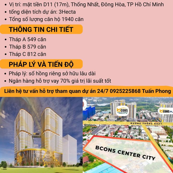 Căn hộ Bcons Center City Dĩ An 30.000m² giá thỏa thuận - Biểu tượng trung tâm mới!