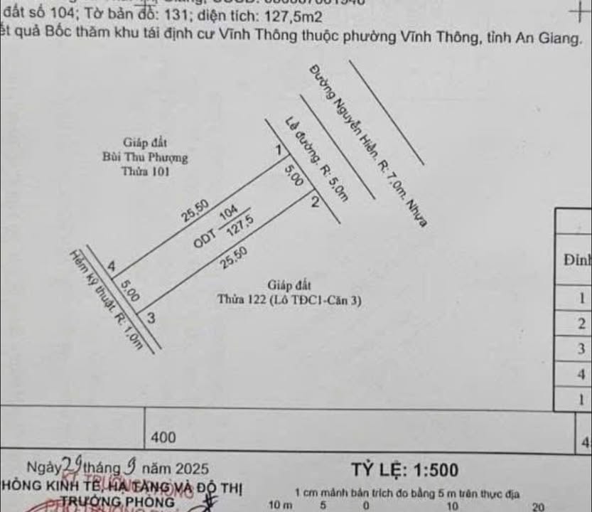 Đất nền mặt tiền đường Nguyễn Hiền Rạch Giá 127.5m² giá 850 triệu - Đầu tư sinh lời ngay!