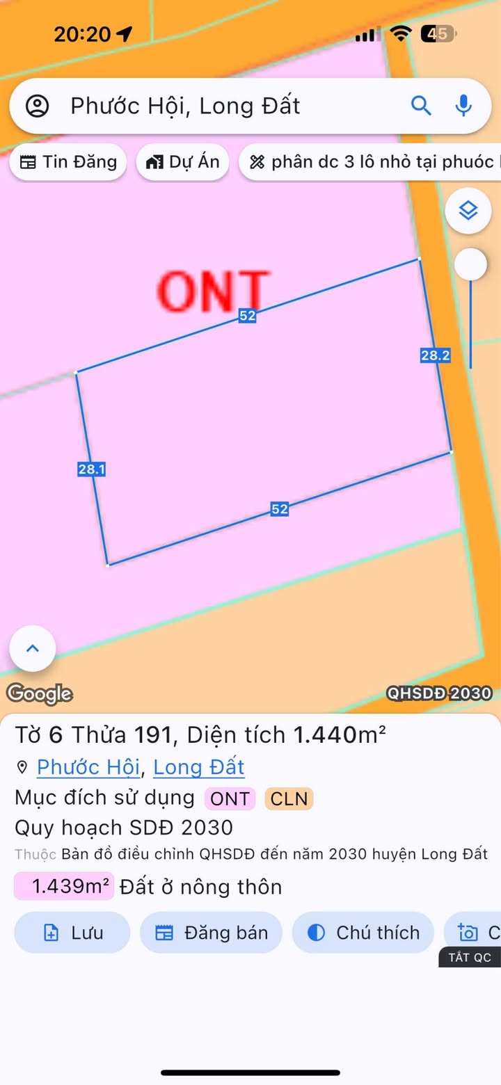 Đất nền Phước Hội 1.440m² giá 3.9 tỷ - Gần biển, thuận tiện giao thông!