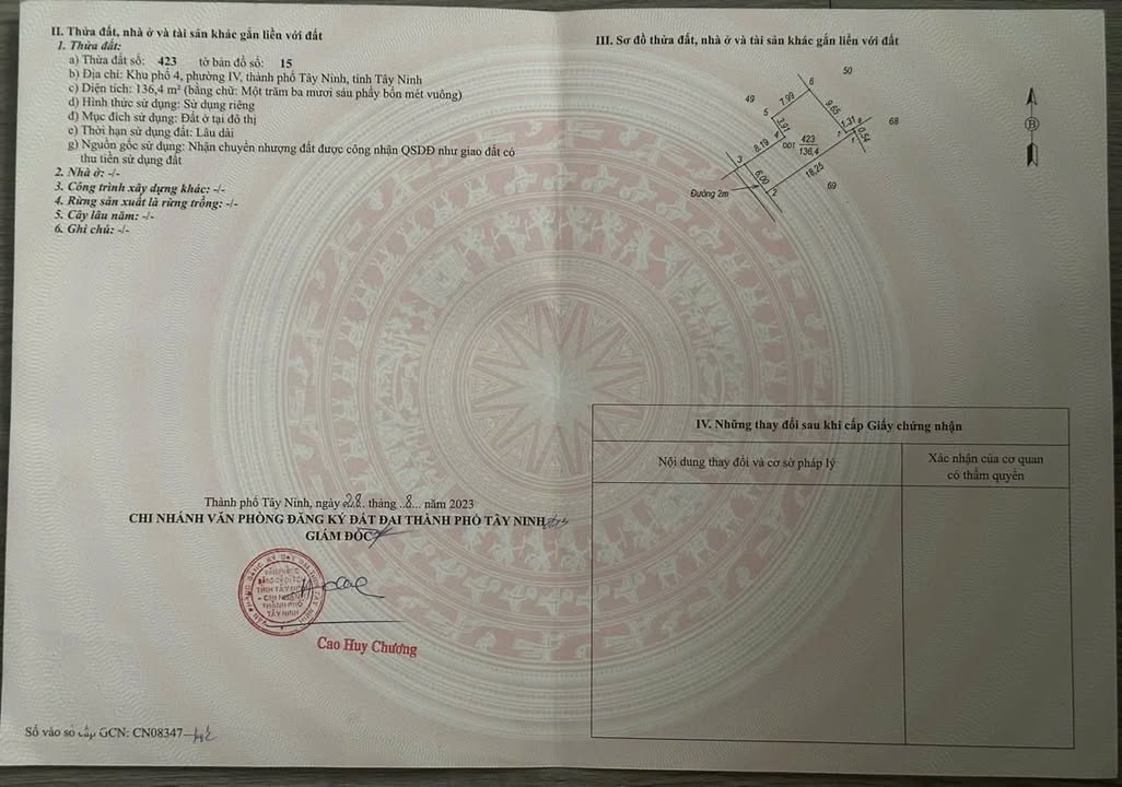 Đất thổ cư 136m² hẻm 19 đường Lạc Long Quân, giá 700 triệu - Cơ hội đầu tư hấp dẫn!