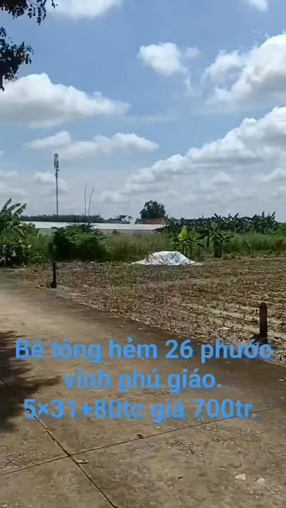 Đất nền hẻm 26 Bàu Ao, Phước Vĩnh, 155m² giá 690 triệu - Sổ riêng, bớt lộc!