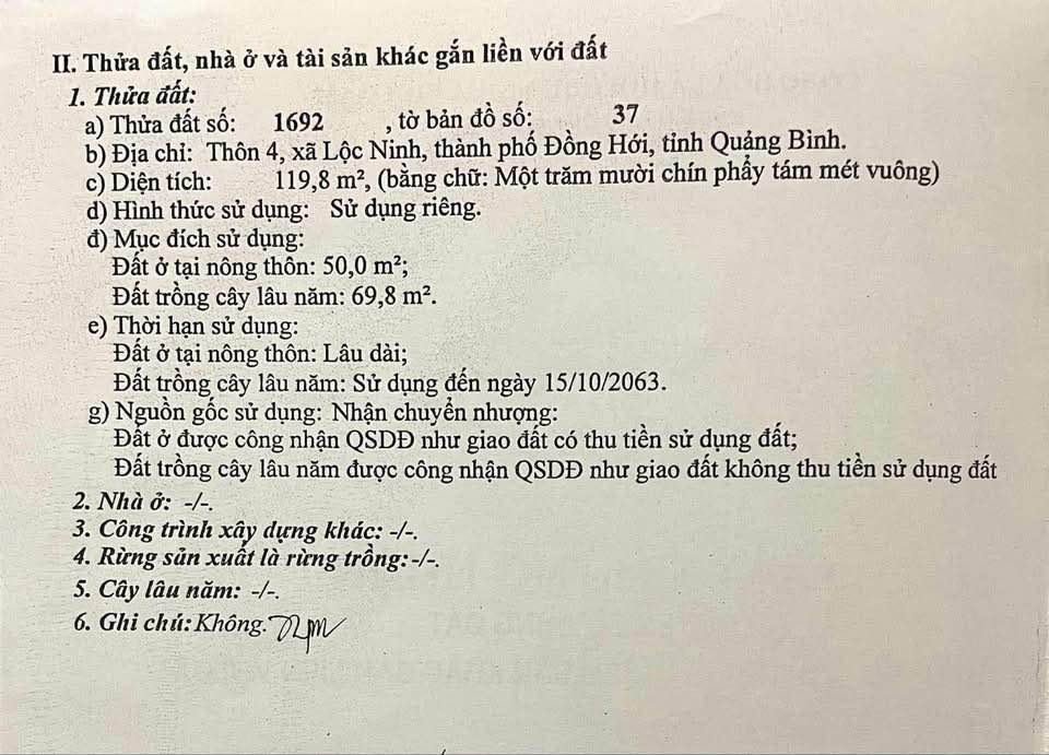 Đất Lộc Ninh 120m² giá 1.2 tỷ - Vị trí siêu đẹp, thuận lợi đầu tư!