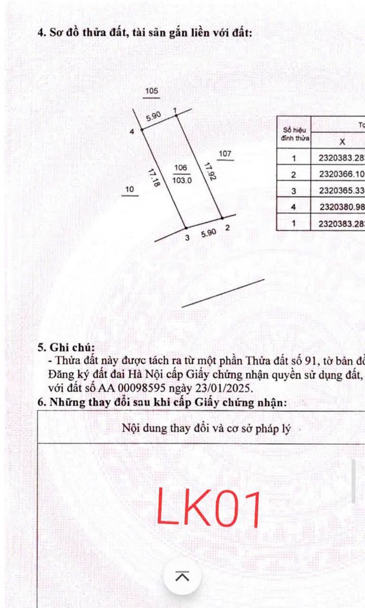 Lô đất tái định cư Vai Réo - Phú Cát 103m² giá 4.64 tỷ - Cơ hội đầu tư sinh lời!
