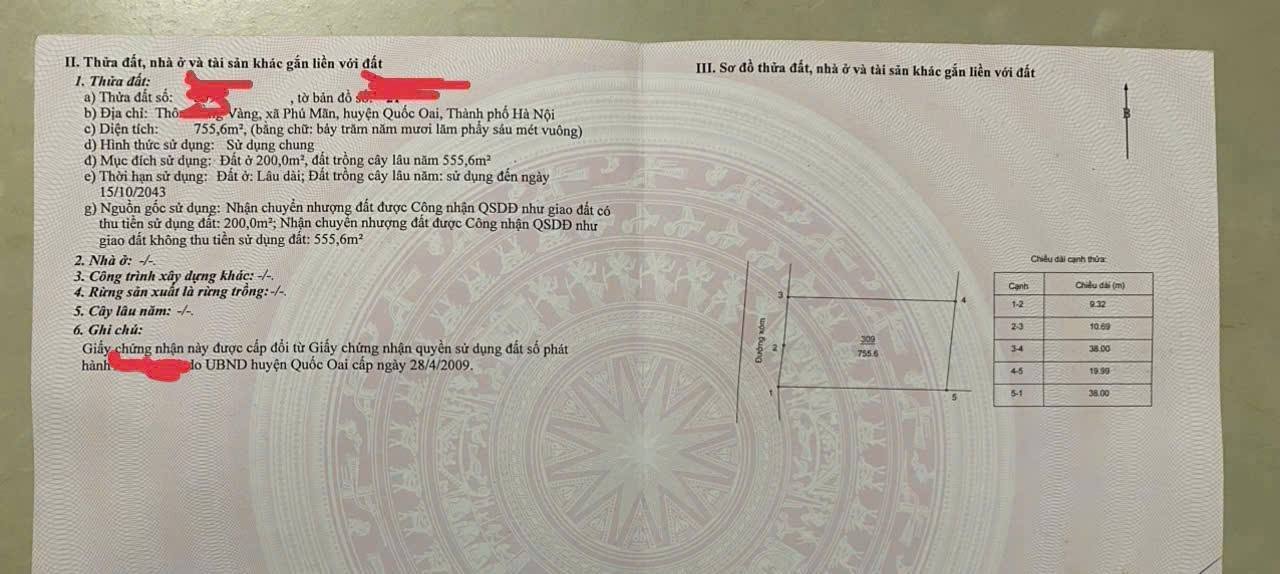 Đất nền Quốc Oai 750m² giá chỉ 1x triệu/m² - Đầu tư sinh lời ngay!