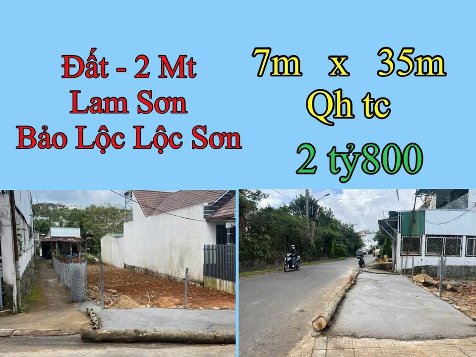 Đất nền 2 mặt tiền đường Lam Sơn, Bảo Lộc 245m² giá 2.8 tỷ - Cơ hội đầu tư tuyệt vời!