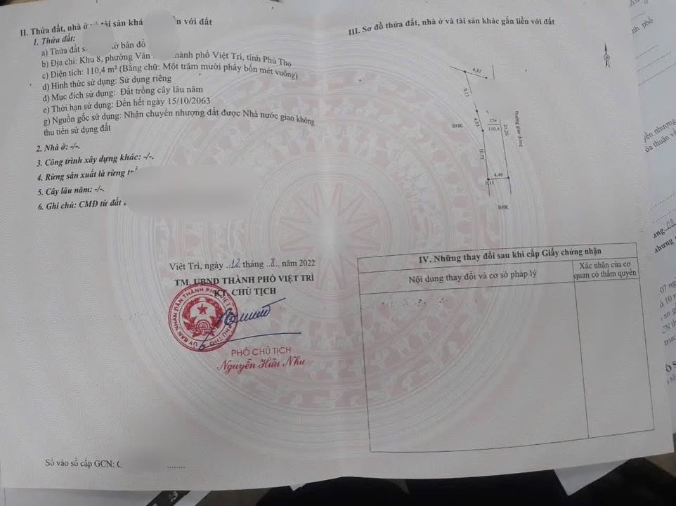 Đất vườn 110m² tại Khu 8 Vân Phú, Việt Trì - Giá chỉ 500 triệu!