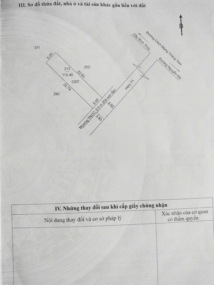 Đất nền thổ cư 113m² hướng Đông tại Bình Thủy - Giá chỉ 2.999 tỷ!