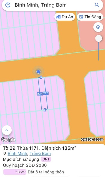 Đất tái định cư xã Bình Minh 135.5m² giá 2.1 tỷ - Sổ đỏ chính chủ, vị trí đẹp!