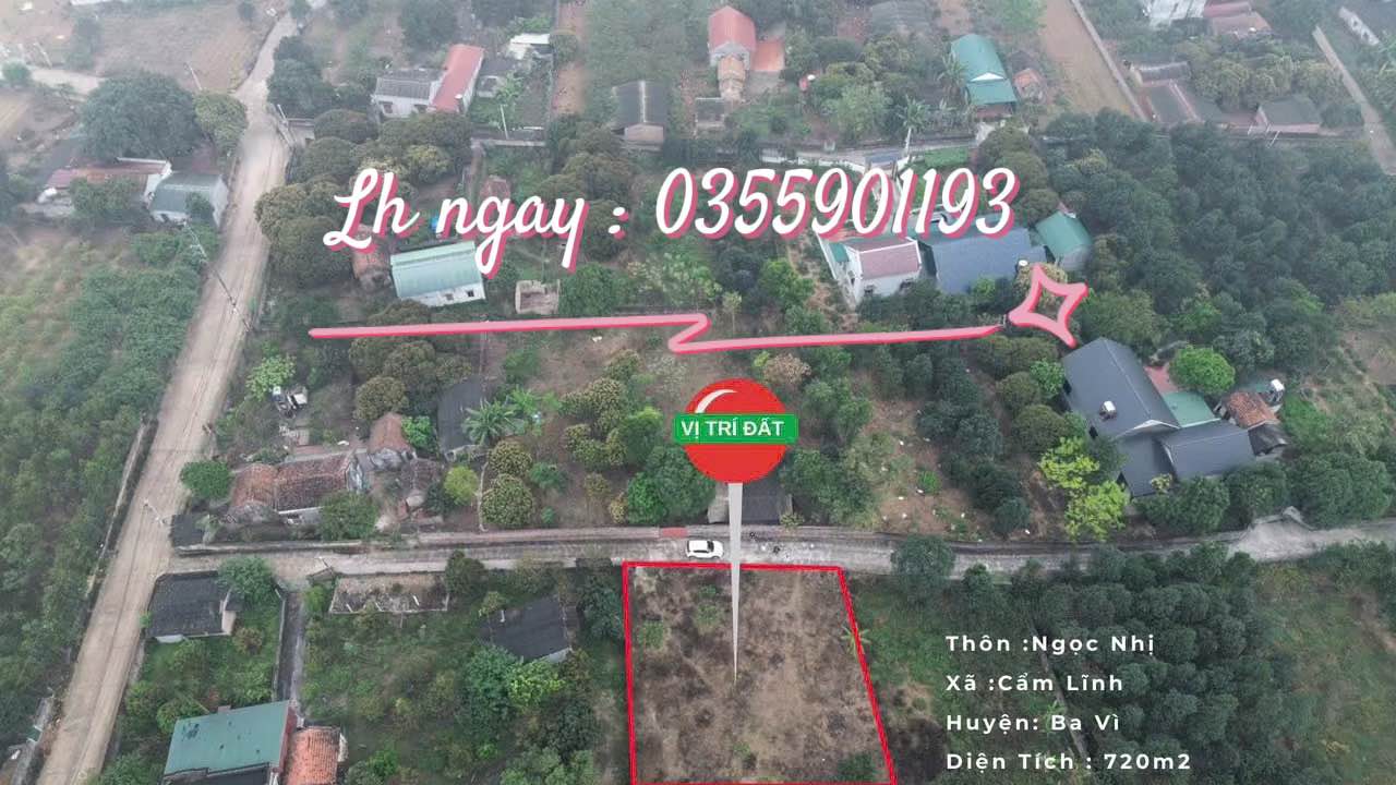 Lô đất đẹp thôn Ngọc Nhị, huyện Ba Vì 720m² giá chỉ 2 tỷ - Tiềm năng đầu tư sinh lời!