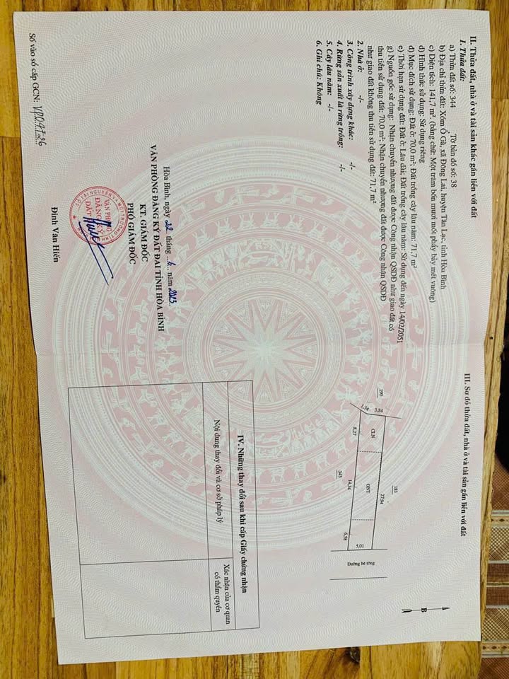 Đất nền Tân Lạc 141,7m² giá chỉ 4xx triệu - Sổ hồng chính chủ!