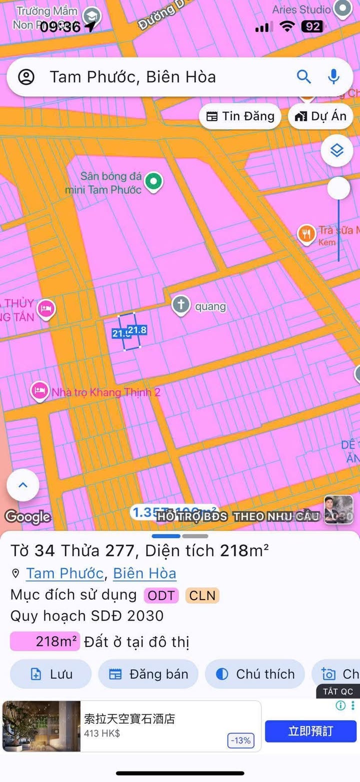 Đất nền 210m² tại Tam Phước, Biên Hòa - Sổ đỏ chính chủ 2 tỷ