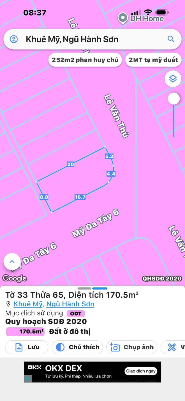 Đất góc 2MT Lê Văn Thủ & Mỹ Đa Tây 170.5m² giá 23.5 tỷ - Cơ hội đầu tư tuyệt vời!