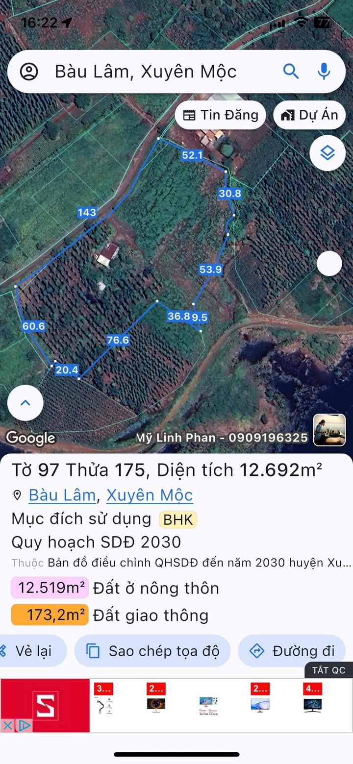 Đất nền Bàu Lâm, Xuyên Mộc 5000m² giá 4 tỷ - Cơ hội đầu tư tuyệt vời!