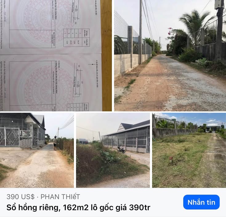 Đất nền 2 mặt đường Bình An - Hàm Chính 162m² giá chỉ 390 triệu - Cơ hội đầu tư hấp dẫn!