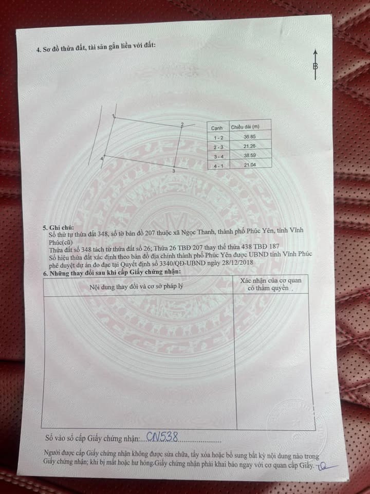 Đất thổ cư Ngọc Thanh, Phúc Yên 800m² - Giá thỏa thuận, vị trí đắc địa!