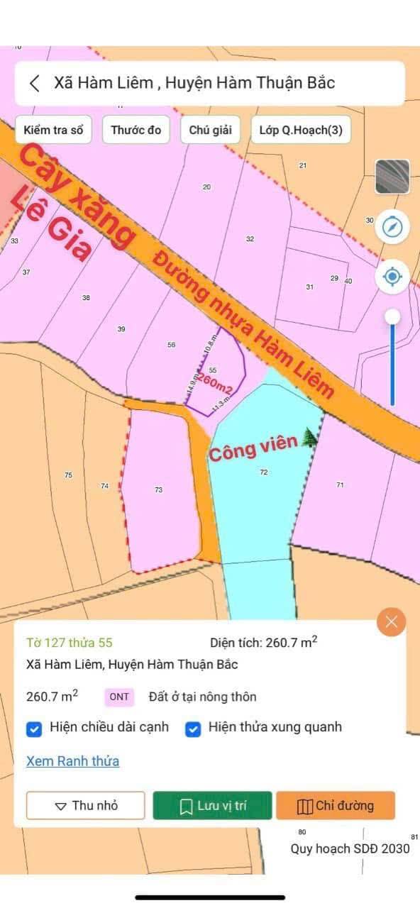 Đất thổ cư 260m² tại Hàm Liêm, giá chỉ 1.15 tỷ - Cơ hội đầu tư tuyệt vời!