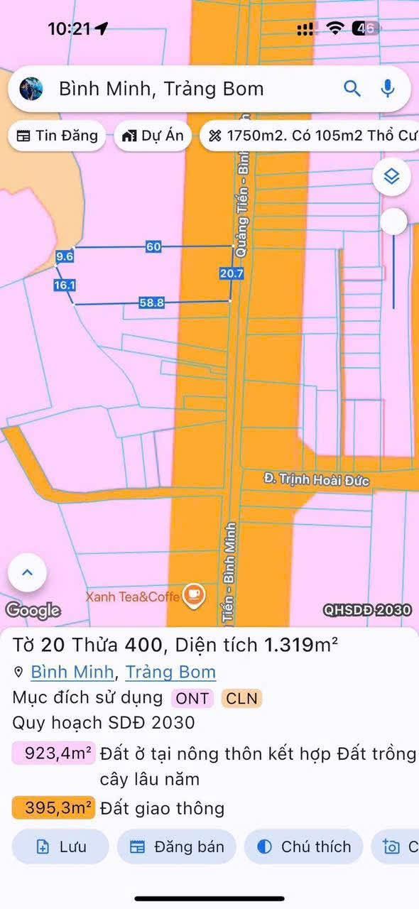 Đất nền 1000m² tại xã Quảng Tiến, Trảng Bom - Giá chỉ 3.6 tỷ - Sẵn sàng đầu tư!