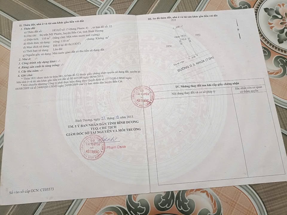 Đất nền chính chủ tại Mỹ Phước, Bến Cát, Bình Dương 110m² - Giá chỉ 9xx triệu!