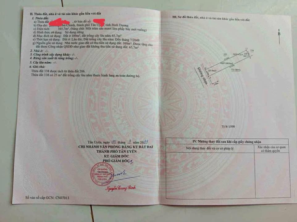 Đất thổ cư Phú Chánh 165m² giá 2.4 tỷ - Mặt tiền thuận lợi đầu tư