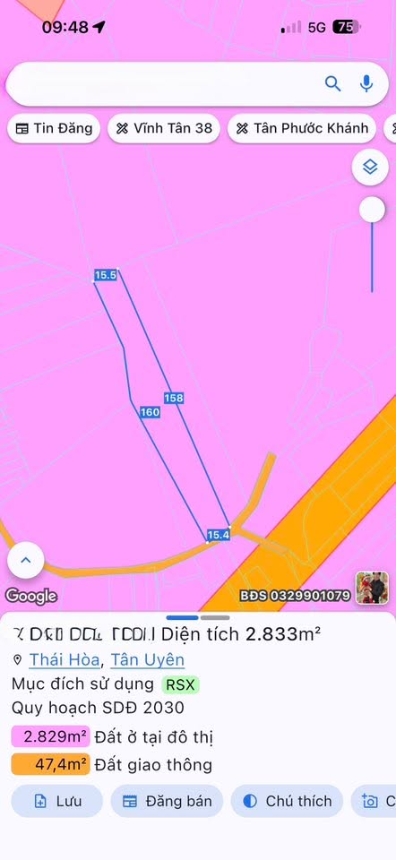 Đất nền Tân Khánh, Tân Uyên 2701m² giá 6 triệu/m² - Đầu tư sinh lời ngay!