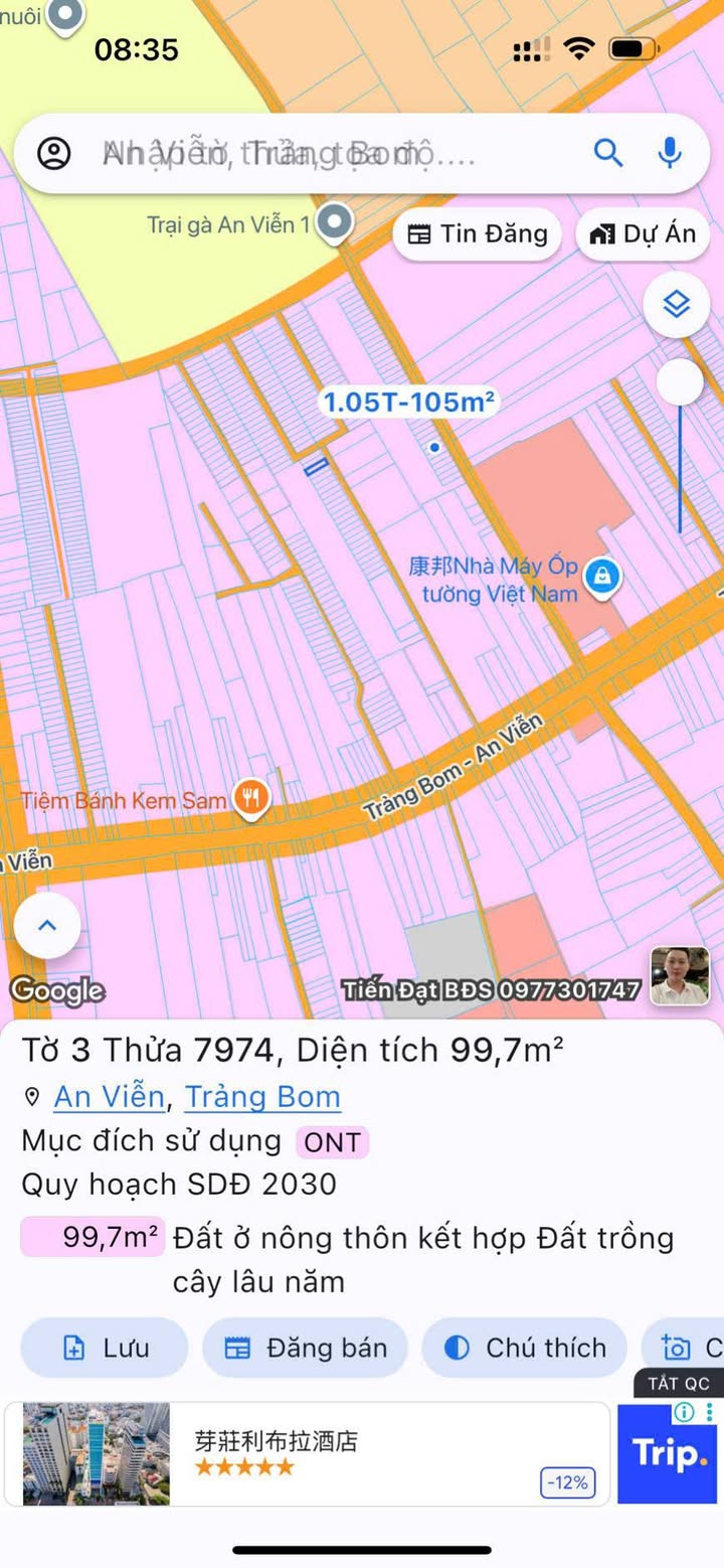 Đất thổ cư An Viễn, Trảng Bom 100m² giá chỉ 900 triệu - Cơ hội đầu tư hiếm có!