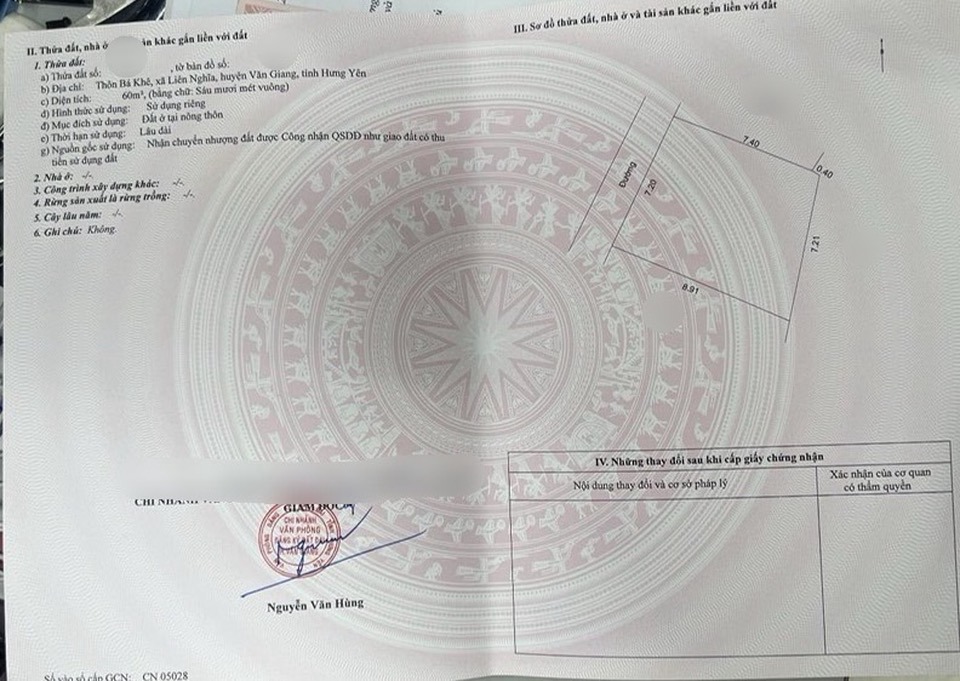 Đất nền Liên Nghĩa Văn Giang 60m² - Mặt tiền rộng 7,2m, ô tô vào tận nơi!