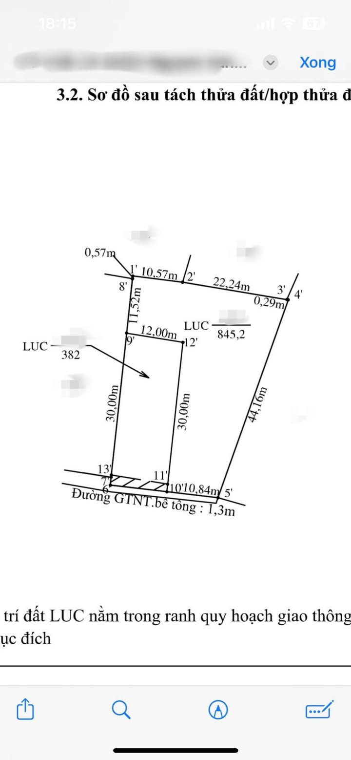 Đất thổ cư 382m² và đất lúa 845m² tại Hòa Phú - Giá chỉ 2.5 tỷ!