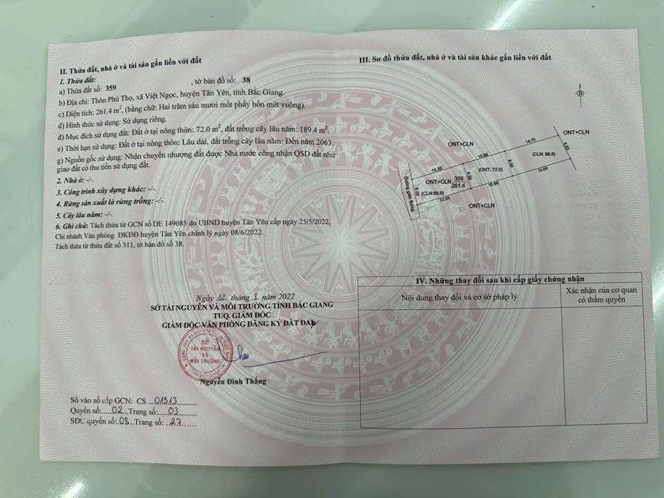 Đất thổ cư Phú Thọ, Việt Ngọc 261,4m² - Đầu tư chắc thắng!