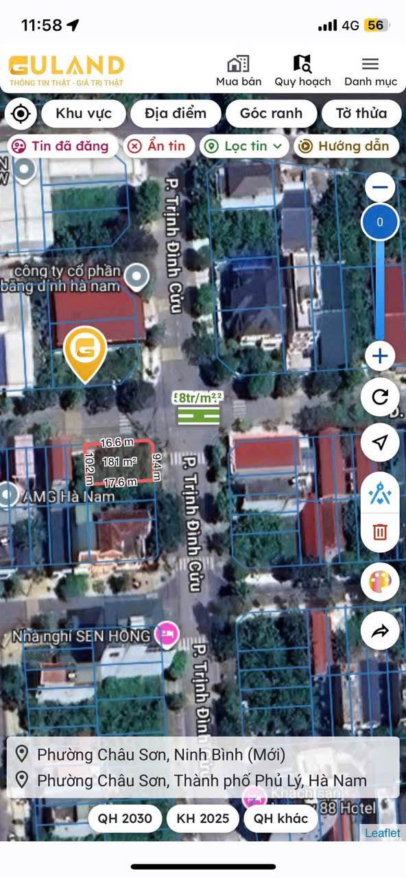 Đất lô góc 180m² mặt tiền Trịnh Đình Cửu, Phủ Lý - Cơ hội đầu tư tuyệt vời!