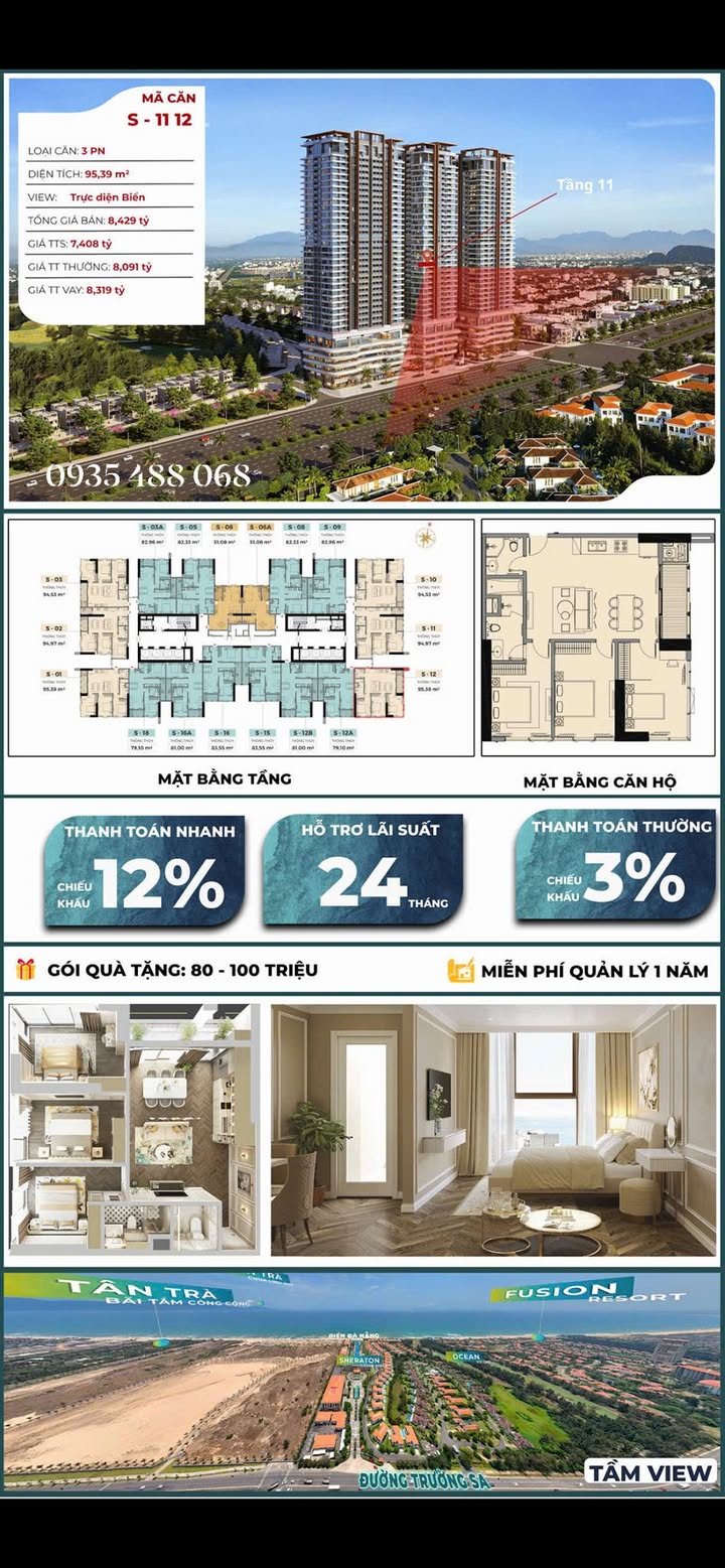 Căn hộ Newtown Diamond Đà Nẵng 95m² giá 7.4 tỷ - Đầu tư sinh lời bền vững!