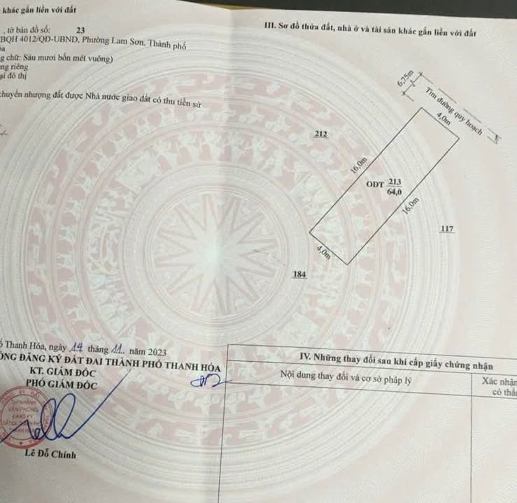 Đất nền chính chủ phường Lam Sơn, Thanh Hóa 64m² giá 3 tỷ - Sổ đỏ chính chủ!