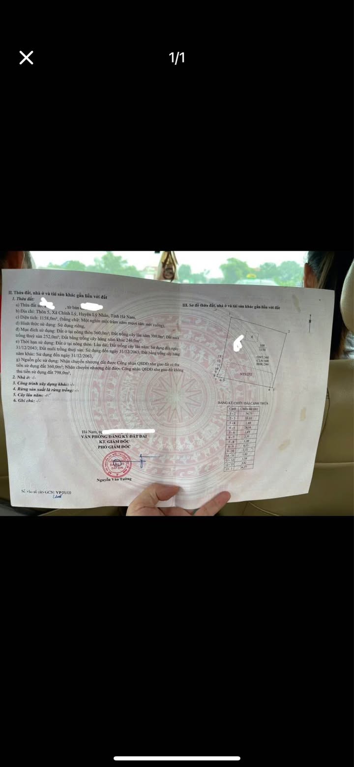 Đất nền Chính Lý, Lý Nhân 1158m² giá 2.9 tỷ - Cơ hội đầu tư hấp dẫn!